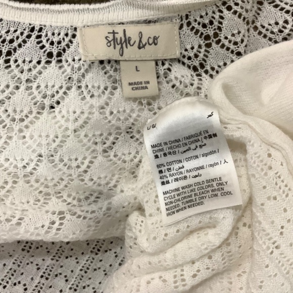 Style&Co fits MEDIUM Fine knit crochet cardigan - Picture 3 of 7